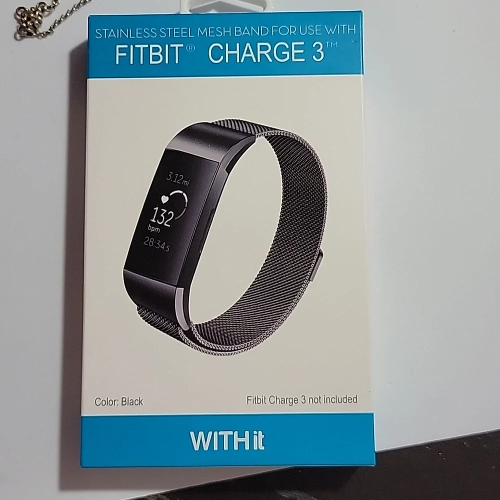Fitbit Charge 3 mesh band for Charge 3 black. Band only